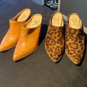 Two pair slip on heals